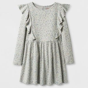 Long Sleeve Ruffle Dress - Cat & Jack Heather Grey